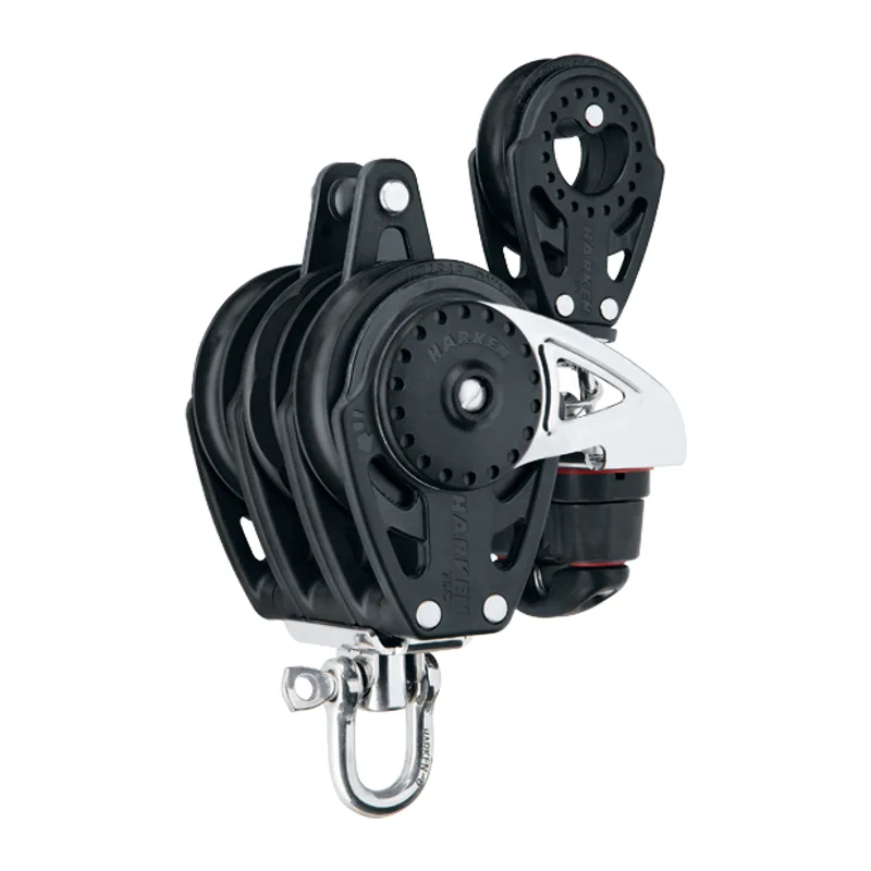 Harken 2687 75mm Triple Carbo Ratchamatic with Cam, Becket & 57mm Blk