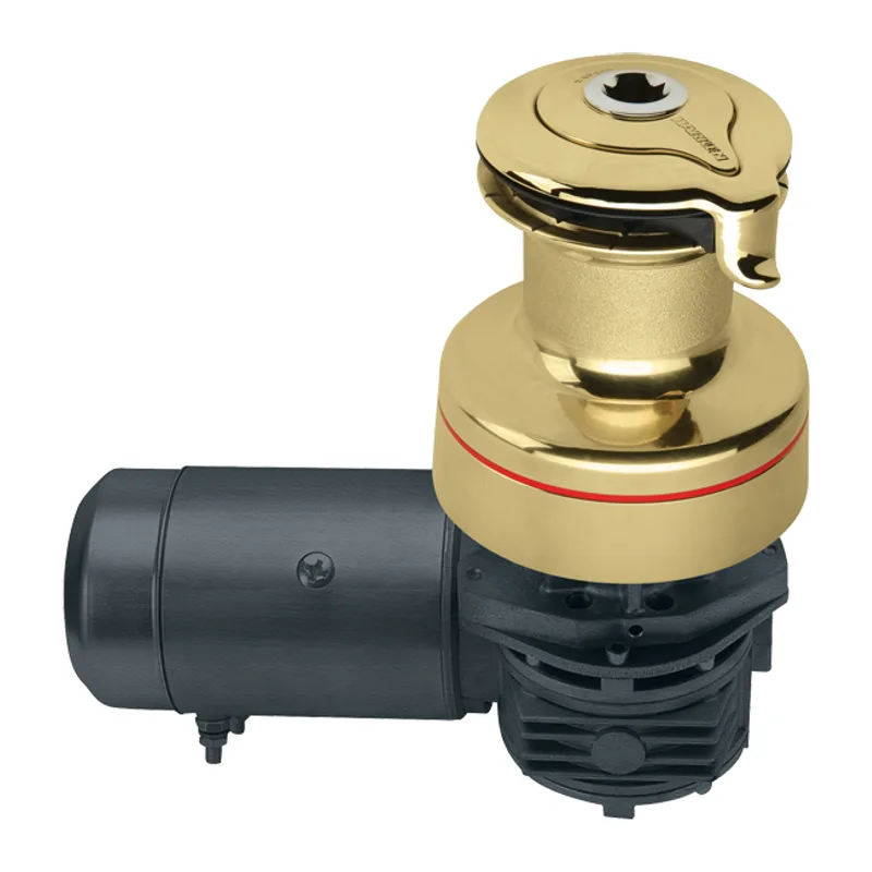 Harken 40.2STEBBB12HLM 40 Self Tailing Electric 12V Polished Bronze Horiz with DF Ctrl Box-Left Winch