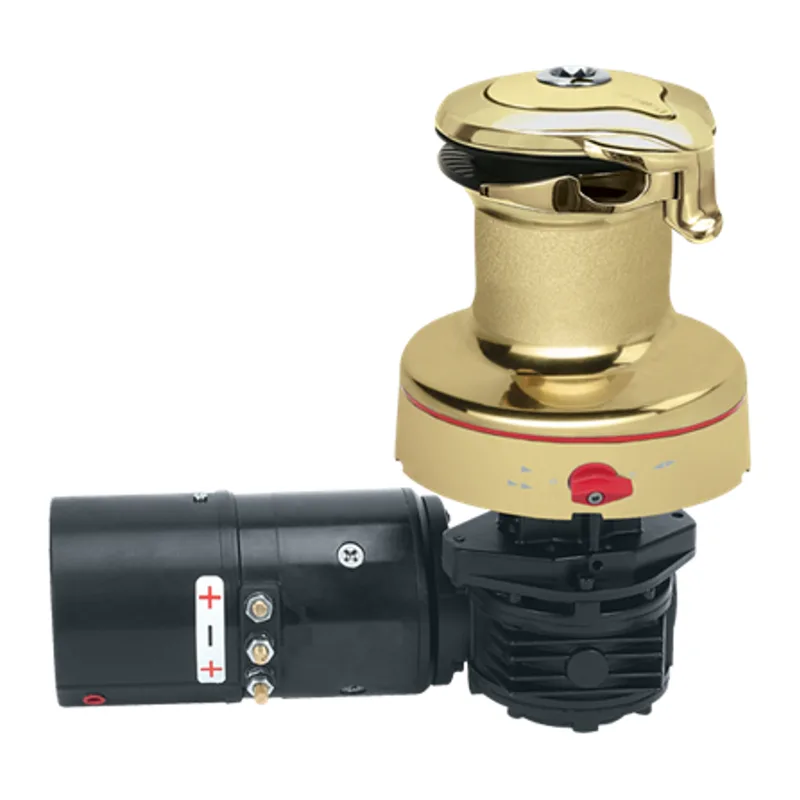 Harken 40RWBBB24HLM 40 Rewind 24V Horiz Polished Bronze with DF Ctrl Box-Left Winch