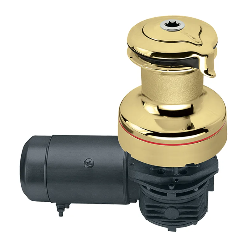 Harken 46.2STEBBB12HLM 46 Self Tailing Electric 12V Polished Bronze Horiz with DF Ctrl Box-Left Winch