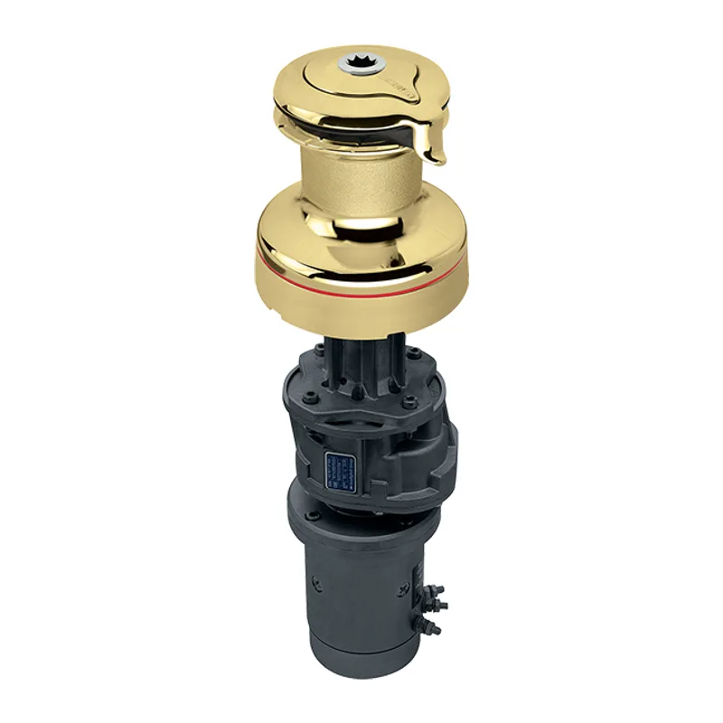 Harken 46.2STEBBB12V 46 Self Tailing Electric 12V Polished Bronze Vert with DF Ctrl Box Winch