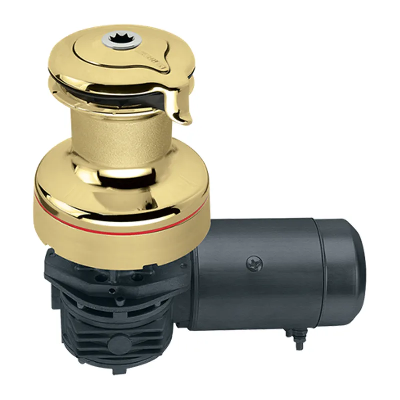 Harken 50.2STEBBB12H 50 Self Tailing Electric 12V Polished Bronze Horiz with DF Ctrl Box Winch