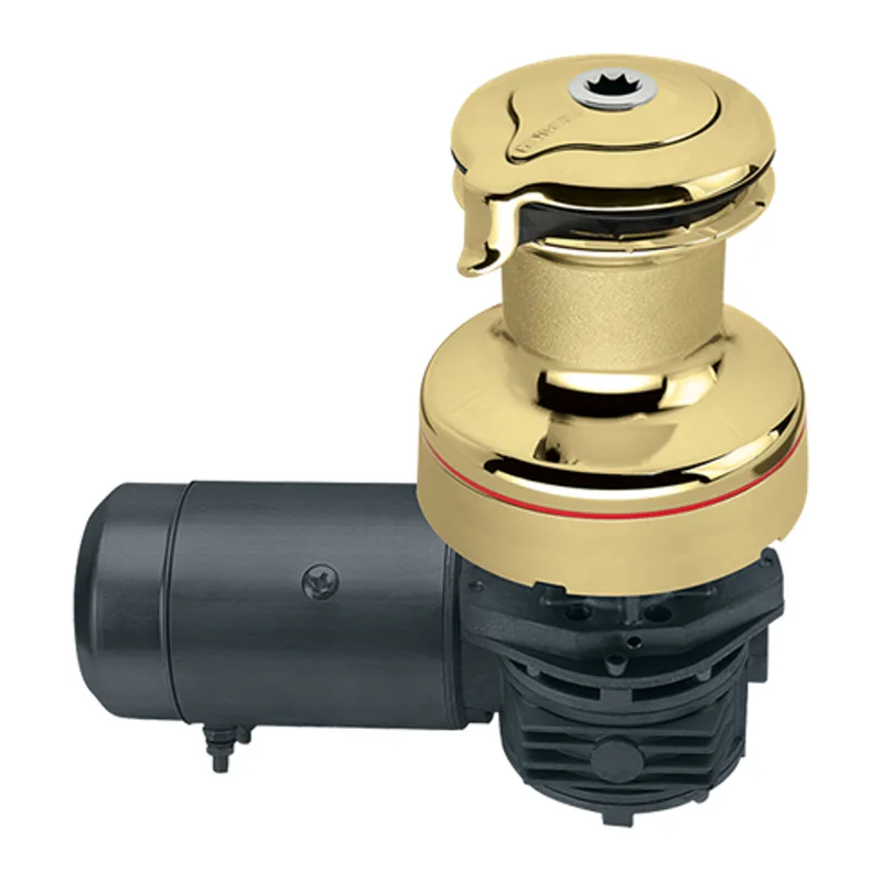 Harken 50.2STEBBB24HLM 50 Self Tailing Electric 24V Polished Bronze Horiz with DF Ctrl Box-Left Winch