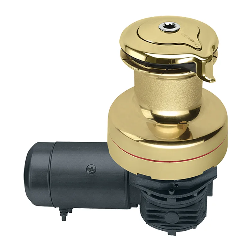 Harken 70.2STEBBB12HLM 70-2 SPD Self Tailing Electric 12V Polished Bronze Horiz with DF Ctrl Box-Left Winch