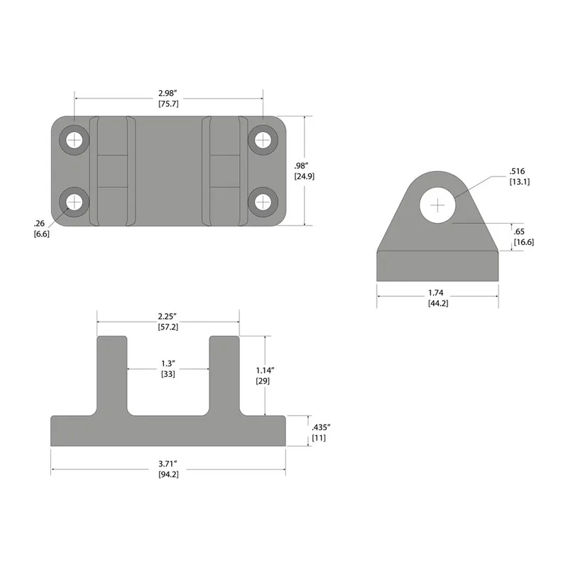 Tylaska TY2340-DP Reaching Strut Inboard End, 1/2″x2 1/2″ Pin