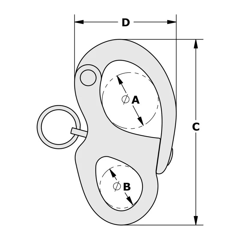 Tylaska TY1102-BL CR2 Snap Shackle, Black Oxide