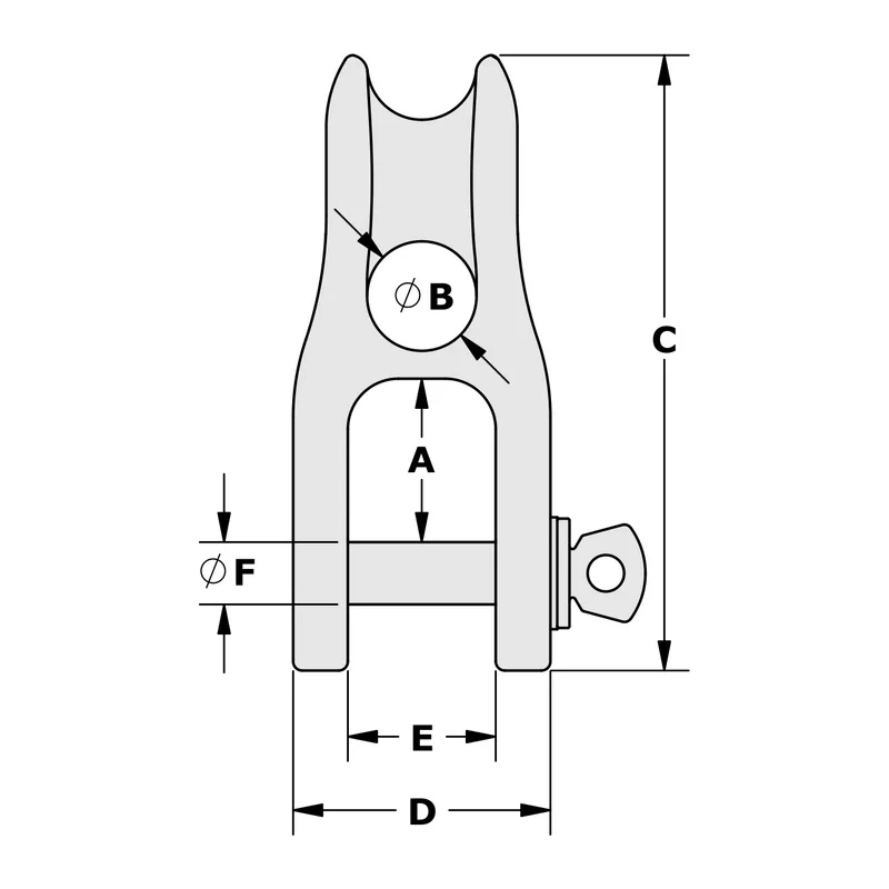 Tylaska TY1408 H8 Fixed Thimble Halyard Shackle