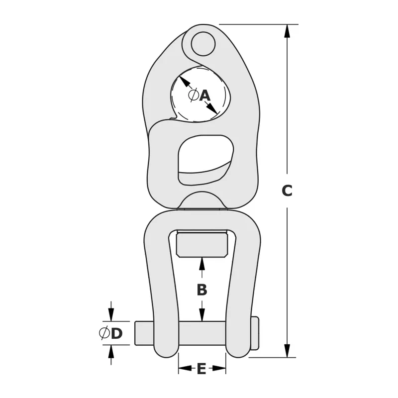 Tylaska TY1020-CM T20 Clevis Bail Trigger Snap Shackle – 10mm Pin