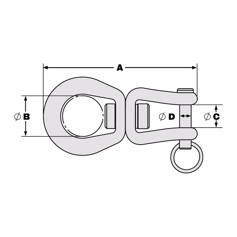 Tylaska TY1205-LC Large Bail/ Clevis Bail Swivels, T5