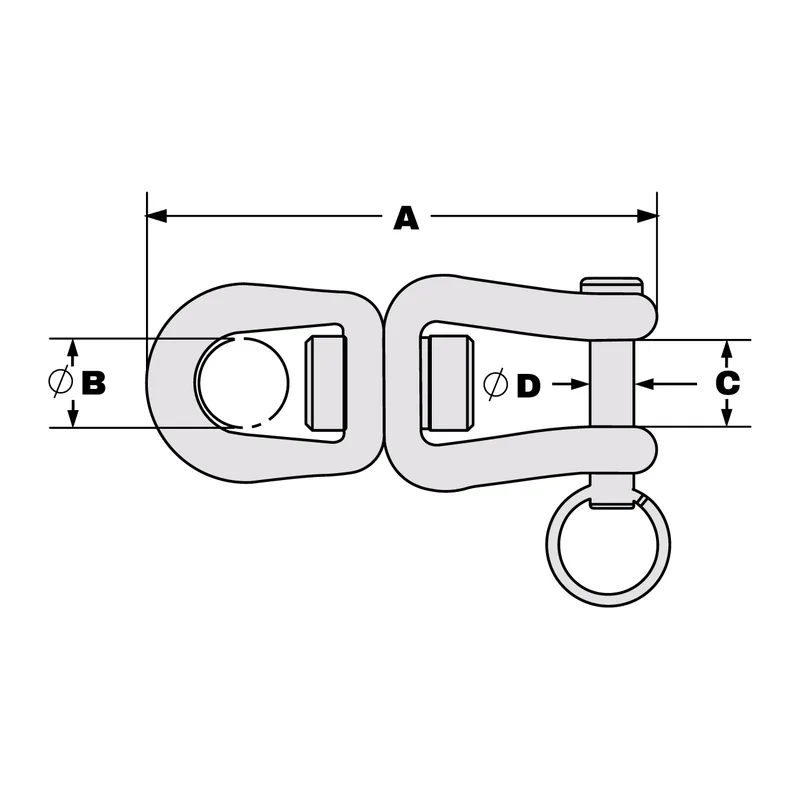 Tylaska TY1208-SC Standard Bail/ Clevis Bail Swivels, T8